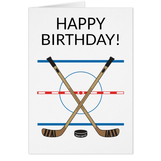 Hockey Birthday Hockey Sticks at Center Ice (Front)