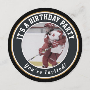 Hockey Birthday Invitations -  Hockey Puck