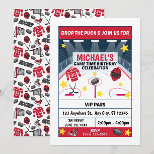 Hockey Birthday Party Invitation