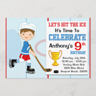 Hockey Birthday Party Invitation