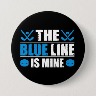 Hockey Blue Line  7.5 Cm Round Badge