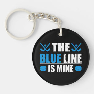 Hockey Blue Line Key Ring