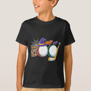 Hockey Boo Creepy Halloween Costume Pumpkin Hockey T-Shirt
