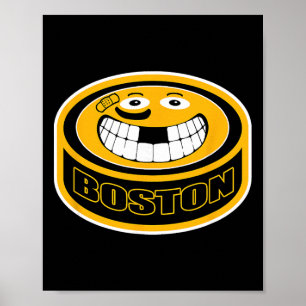 Hockey Boston M. Funny Kid Adult Puck Smile Face G Poster