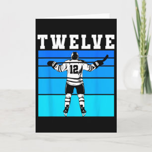 Hockey Boy 12th Birthday Twelve Ice Hockey Birthda Card