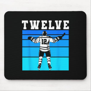 Hockey Boy 12th Birthday Twelve Ice Hockey Birthda Mouse Mat