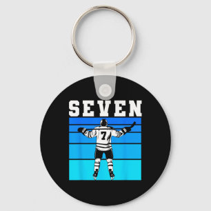 Hockey Boy 7th Birthday Seven Ice Hockey Birthday Key Ring