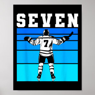 Hockey Boy 7th Birthday Seven Ice Hockey Birthday Poster
