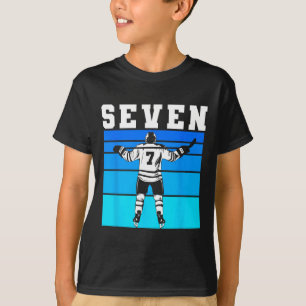 Hockey Boy 7th Birthday Seven Ice Hockey Birthday T-Shirt