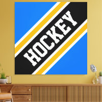 HOCKEY Bright Blue Black Yellow Racing Stripes
