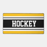 HOCKEY Bright Yellow Black White Racing Stripes 