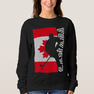 Hockey Canadian Patriotic Flag Sweatshirt