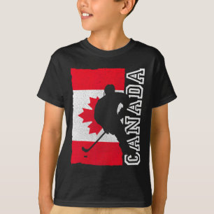 Hockey Canadian Patriotic Flag  T-Shirt