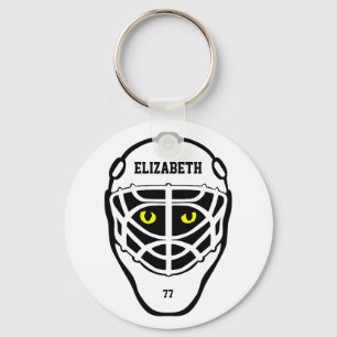 Hockey Cat Eyes Helmet Keychain