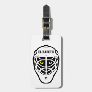 Hockey Cat Eyes Helmet Luggage Tag