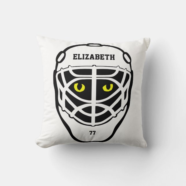 Hockey Cat Eyes Helmet Pillow (Front)
