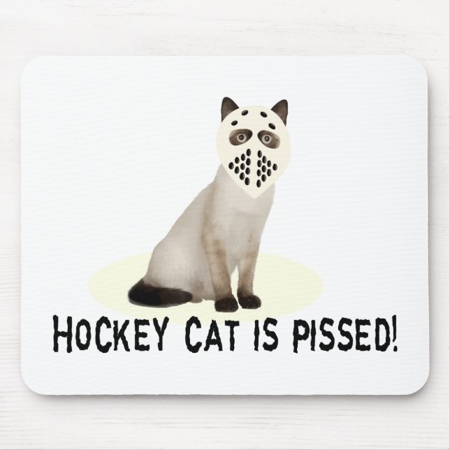 Hockey Cat Pissed Mouse Mat (Front)
