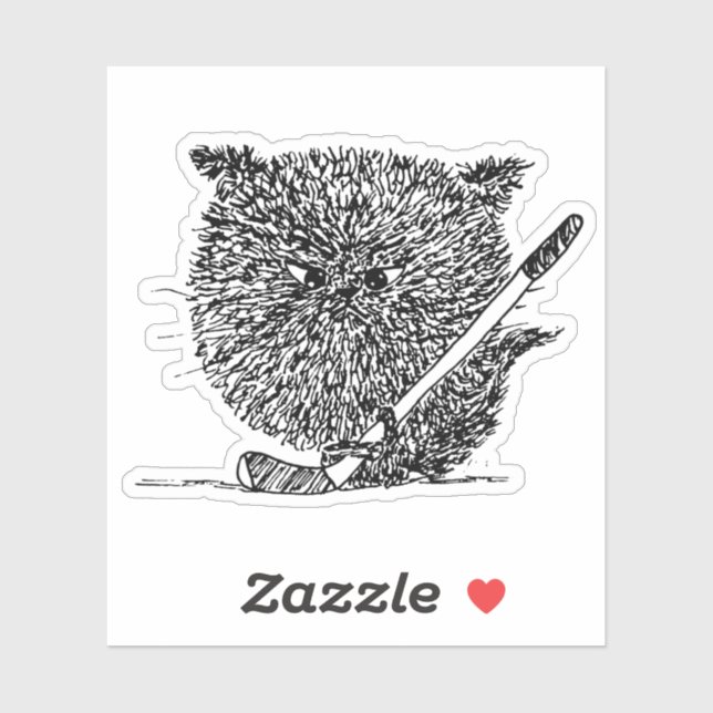 Hockey Cat Sticker (Sheet)