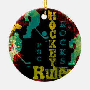 HOCKEY     CERAMIC TREE DECORATION