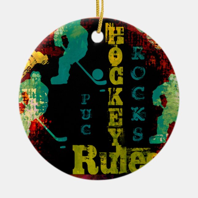 HOCKEY     CERAMIC TREE DECORATION (Front)