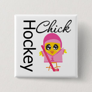 Hockey Chick 15 Cm Square Badge