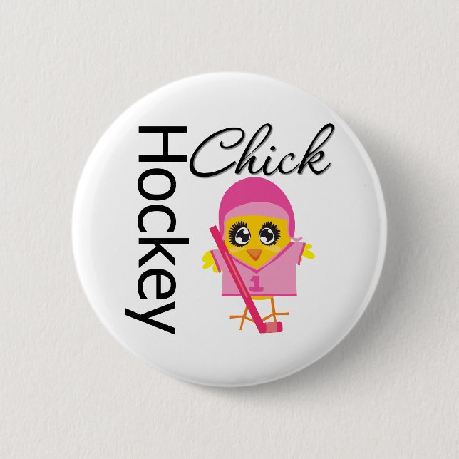 Hockey Chick 6 Cm Round Badge (Front)