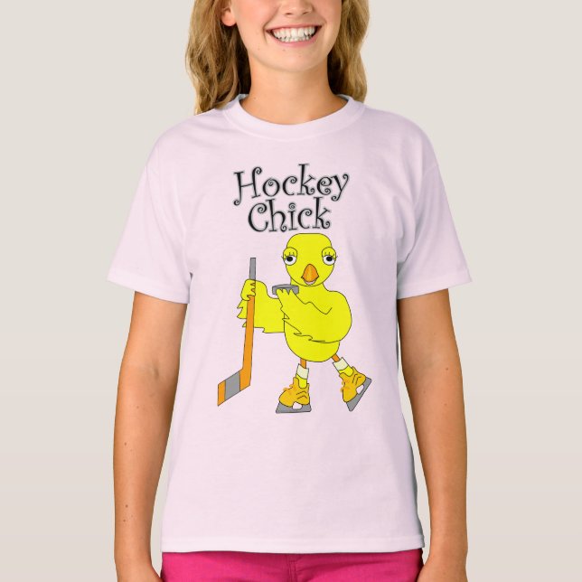Hockey Chick text T-Shirt (Front)