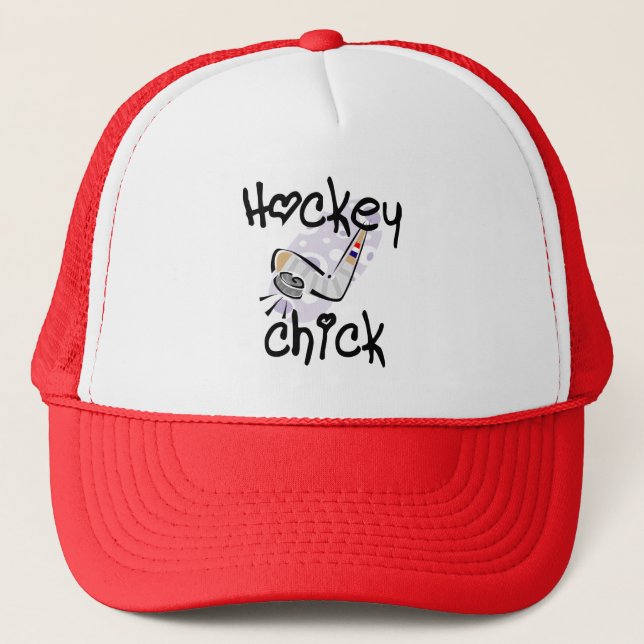 Hockey Chick Tshirts and Gifts Trucker Hat (Front)