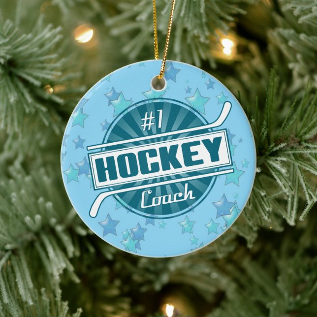 Hockey Christmas Decoration, #1 Hockey Coach Ceramic Tree Decoration (Tree)