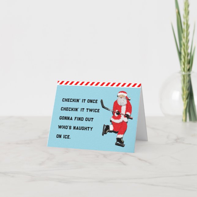 Hockey Christmas Holiday Card (Front)