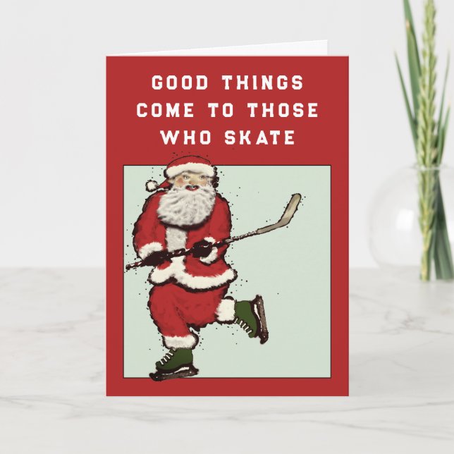 Hockey Christmas Holiday Cards (Front)