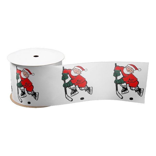 Hockey Christmas Holiday Gift Grosgrain Ribbon Satin Ribbon (Spool)