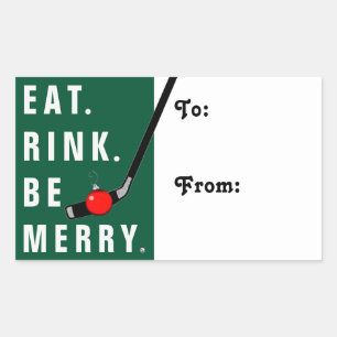 Hockey Christmas Holiday Gift Tags