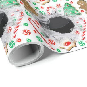 Hockey Christmas Holiday Gift Wrapping Paper