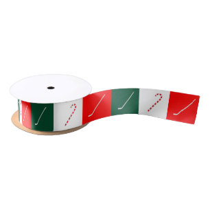 Hockey Christmas Holiday Satin Ribbon
