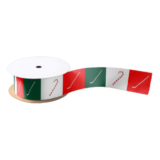 Hockey Christmas Holiday Satin Ribbon