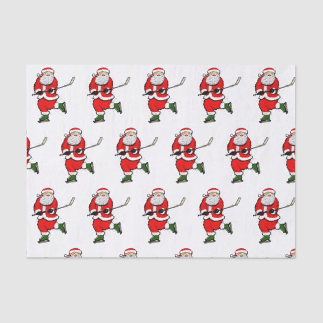 Hockey Christmas Holiday Tissue Paper (Front)