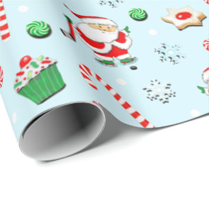Hockey Christmas Holiday Wrapping Paper