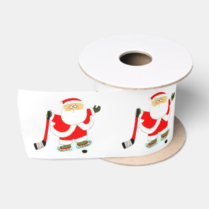 Hockey Christmas Satin Ribbon