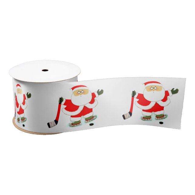Hockey Christmas Satin Ribbon (Spool)