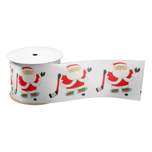Hockey Christmas Satin Ribbon