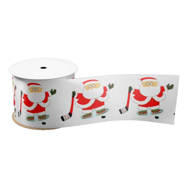 Hockey Christmas Satin Ribbon (Spool)