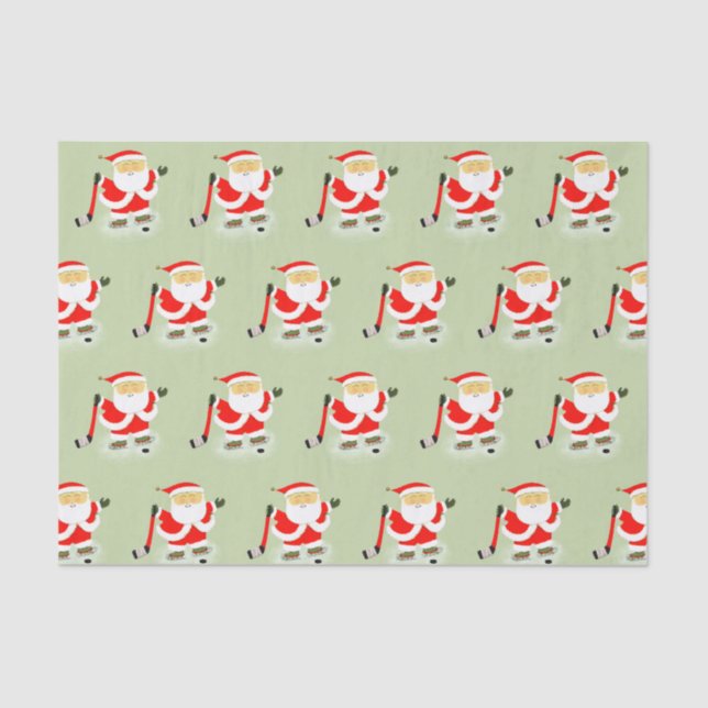 Hockey Christmas Tissue Paper (Front)