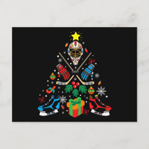 Hockey Christmas Tree Gift, Hockey Lovers Hobbies Postcard