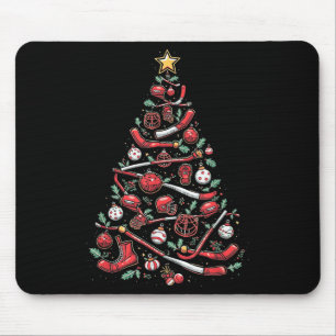 Hockey Christmas Tree  Mouse Mat
