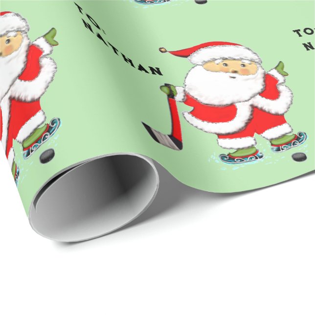 Hockey Christmas Wrapping Paper (Roll Corner)