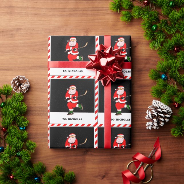 Hockey Christmas Wrapping Paper (Holiday Gift)
