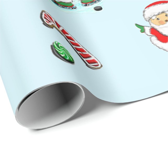 Hockey Christmas Wrapping Paper (Roll Corner)