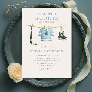 Hockey Clothesline Baby Shower Invitation