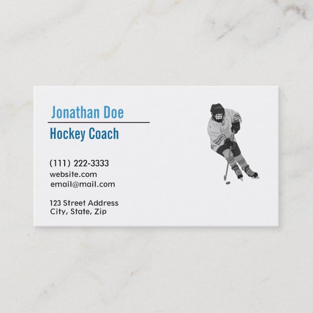 Hockey Coach Business Card (Front)